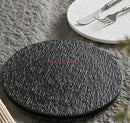 Axyaa Stone Grain Ceramic Steak Plate Set - Round Flat Dim Sum Sushi Plate
