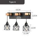 Axyaa Retro Industrial Wooden Wall Lamp LED Fixture for Bedroom, Restaurant, and Hotel