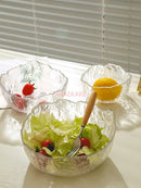 Axyaa Gold Rimmed Glass Bowls & Plates Set for Elegant Tableware & Desserts