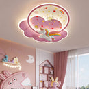 Axyaa Unicorn Pink LED Ceiling Lamp for Princess Room and Nursery.