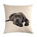 Axyaa Pug Pet Dog Pattern Cotton Linen Throw Pillow Cover for Home Decor
