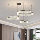 Axyaa Modern Acrylic LED Semicircle Chandelier for Living Room and Bedroom
