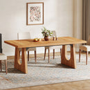 Axyaa Rustic Wood Dining Table, Seats 6-8, 70.9-Inch Rectangular, Black Legs