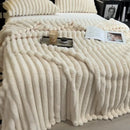 Axyaa Rabbit Plush Coral Fleece Blanket - Soft & Warm Sofa Throw Blanket