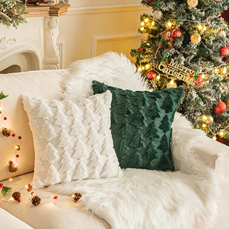 Axyaa Christmas Plush Cushion Cover 45x45cm for Sofa Home Decor