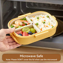 Axyaa Cartoon Divided Bento Box - 3 Grids, Leak-proof, Microwave-safe