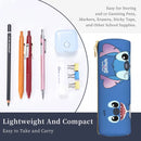 Axyaa Stitch Cartoon Leather Pencil Case: Cute Pen Holder for Students, Big Capacity Gift