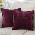 Axyaa Chenille Cushion Cover 45x45 Brown | Premium Throw Pillowcase for Home Decor