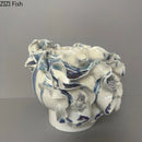 Axyaa Ceramic Flower Vase Desk Decor White Floral Aesthetic Room Decoration