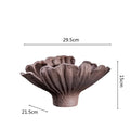Axyaa Irregular Fold Pattern Ceramic Vase | Wavy Shape Flower Pot & Fruit Dish