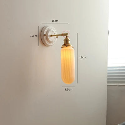 Axyaa White Ceramic Wall Lamp Modern Nordic Japanese Style LED Lighting