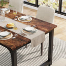 Axyaa Industrial Dining Table for 6-8, 63"x31.5", Rectangular Kitchen Dinner Table