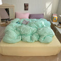 Axyaa Washed Cotton Bedding Set: Duvet Cover, Pillowcase, Top Sheet