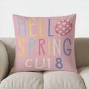 Axyaa Bunny Footprint Happy Easter Pillow Cover for Sofa, Bedroom, Car