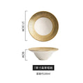 Axyaa Golden Grid Ceramic Salad Bowl - Nordic Style High-end Tableware