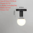 Axyaa Black Iron Ceiling Light Modern Nordic Retro for Living Room Bedroom