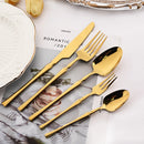 Axyaa 30-Piece Black Stainless Steel Dinnerware Set