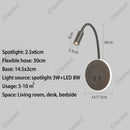 Axyaa LED Gooseneck Wall Lamp USB with Switch Bedroom Bedside Light