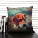 Axyaa Dog & Cat Pattern Linen Cushion Cover for Living Room Decor