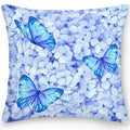 Axyaa Butterfly Flower Square Cushion Cover - Double Sided Home Decor