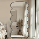 Axyaa Wavy Full Length Mirror with Stand for Bedroom, Living Room, Cloakroom