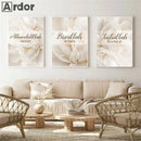 Islamic Blooming Flower Canvas Print by Axyaa: Alhamdulillah Bismillah Wall Art Posters