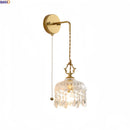 Axyaa Gold LED Crystal Glass Wall Sconce - Modern Nordic Bedroom Balcony Lamp