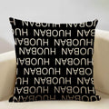Axyaa Black White Yellow English Letter Design Linen Pillowcase 45x45cm