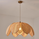 Axyaa Handmade Rattan Petal Pendant Light - Chinese Style Minimalist Lampshade