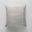 Axyaa Striped Embroidered Cushion Cover Brown Grey Cotton Linen 45x45cm 60x60cm