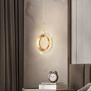Axyaa LED Crystal Pendant Lamp - Modern Round/Oval Suspension Light for Bedroom, Dining Room