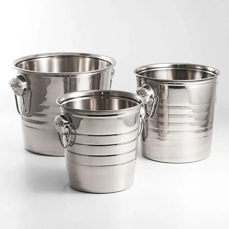 Axya Thick Tiger Head Stainless Steel Ice Bucket for Bar and KTV