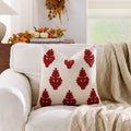 Axyaa Autumn Maple Leaf Embroidered Pillowcase Set