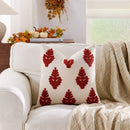 Axyaa Autumn Maple Leaf Embroidered Pillowcase Set