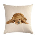 Axyaa Pug Pet Dog Pattern Cotton Linen Throw Pillow Cover for Home Decor