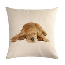Axyaa Pug Pet Dog Pattern Cotton Linen Throw Pillow Cover for Home Decor