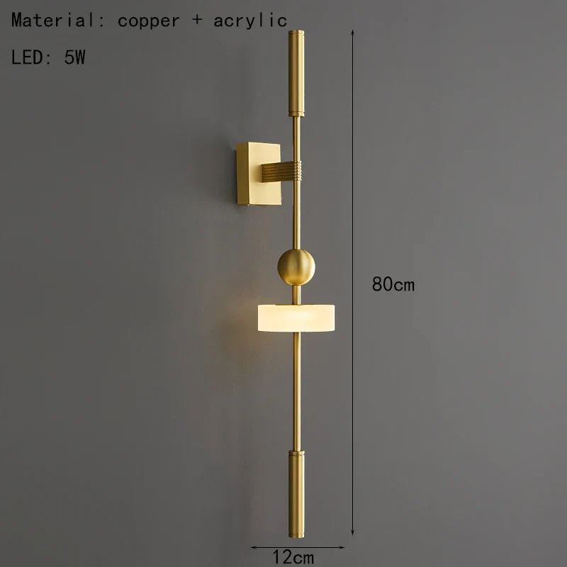 Axyaa White Acrylic Brass Wall Light - Modern Style for Home Decor
