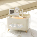 Axyaa Rectangular Tissue Box with Lid Storage Rack, Desktop Organizer for Home Office