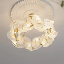 Axyaa Petal Glass LED Chandelier - Luxury Gold Metal Pendant Light
