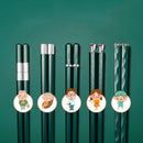 Axyaa Stainless Steel Alloy Chopsticks Set for Asian Cooking and Dining