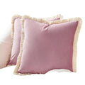 Axyaa Velvet Decorative Pillow Cover with Tassels - Orange/Ivory/Green - 18x18/20x20/24x24