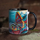 Axyaa Colorful Butterfly 11oz Ceramic Mug: Classical Oil Painting, Coffee/Tea Cup, Christmas Gift