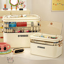 Axyaa 3-Tier Transparent First Aid Organizer Box with Lockable Pill Case