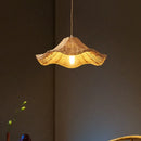 Axyaa Luxury Rattan Pendant Light Vintage Bohemian Handwoven Lampshade