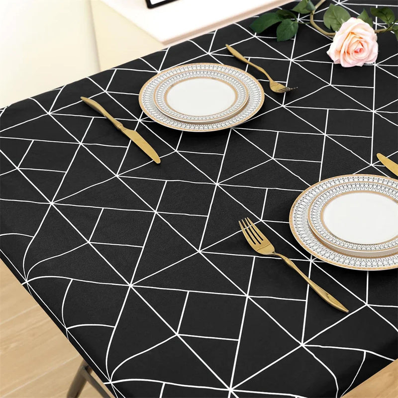 Axyaa 30x72inch Elastic Waterproof Rectangle Table Cover for Home Party & Outdoor
