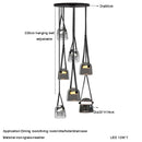 Axyaa Leather Belt Glass Chandelier Pendant Light Luxury LED Lamps Dining Living Room