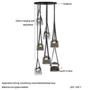 Axyaa Glass Pendant Chandelier: Modern Leather Belt Ceiling Light for Home Decor