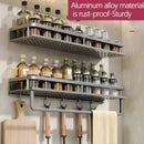 Axyaa Aluminum Spice & Condiment Wall Rack: Kitchen Organizer & Utensil Holder