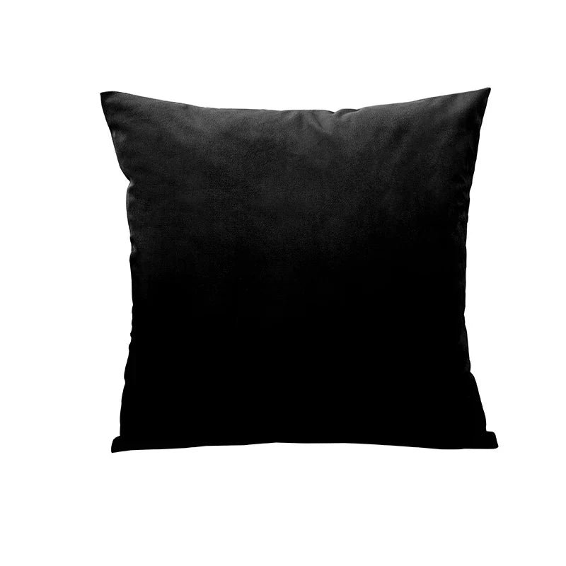 Axyaa Velvet Pillow Cover 45x45 cm Ultra Soft Black Nordic Style Home Decor