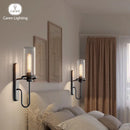 Axyaa Ribbed Glass Nordic Wall Lamp E27 for Dining Hotel Bedroom